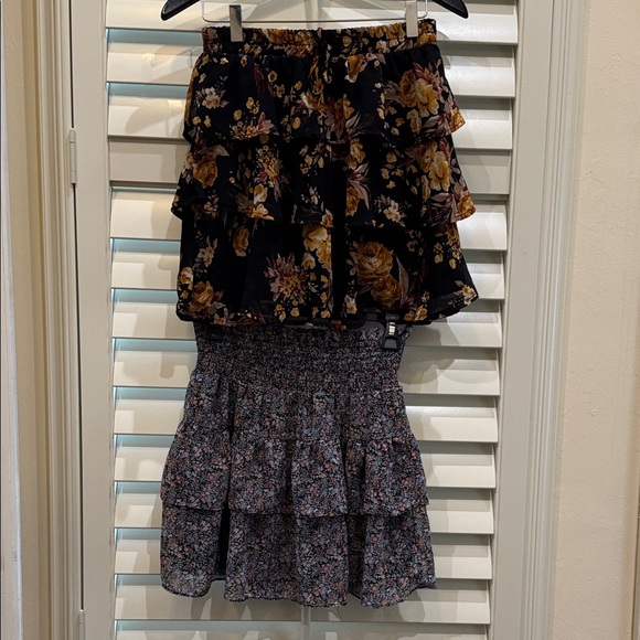 2 Floral Layered Mini Skirts - Picture 1 of 7